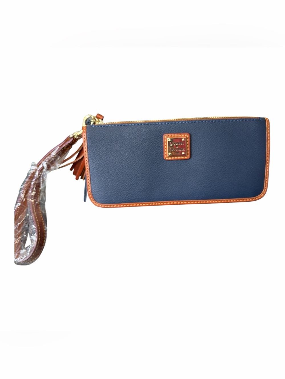 NWT Dooney & Bourke Navy Pebbled Leather Kirby Snap Wallet/Wristlet - Picture 2 of 5
